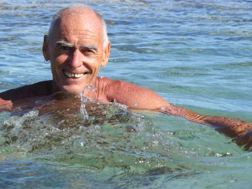 Russell Roberts in the water